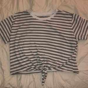 Black & White Tie Front Crop Top From Hollister.